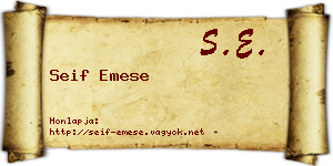 Seif Emese névjegykártya